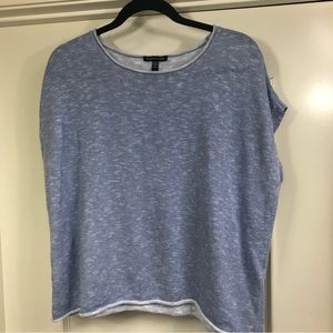 Eileen Fisher organic boxy rolled hem sleeveless sweater